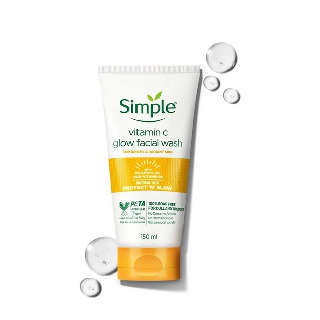 ژل شستشو صورت ویتامین سی سیمپل مدلPROTECT N GLOW حجم 150 میل